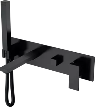 Смеситель для ванны с душем Boheme Qubic 474-2-B С ВНУТРЕННЕЙ ЧАСТЬЮ, matt black
