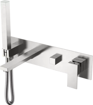Смеситель для ванны с душем Boheme Qubic 474-2-NB С ВНУТРЕННЕЙ ЧАСТЬЮ, brushed nickel