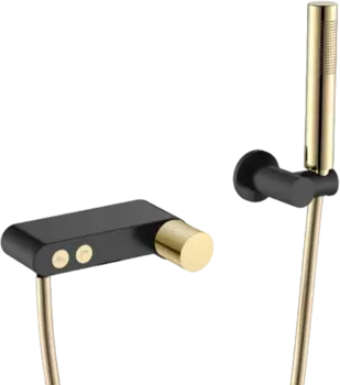 Смеситель для ванны с душем Boheme Stick 123-BG.2 black touch gold