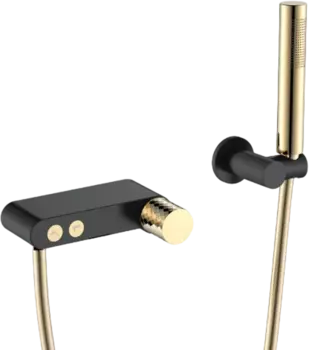 Смеситель для ванны с душем Boheme Stick 123-BG black diamond gold