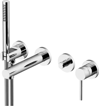 Смеситель для ванны с душем Gattoni Circle One 9005/90C0 С ВНУТРЕННЕЙ ЧАСТЬЮ, хром