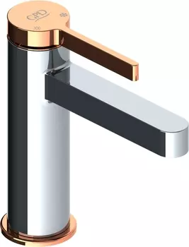Смеситель GPD Gildo MLB165-K-R для раковины, хром, розовое золото