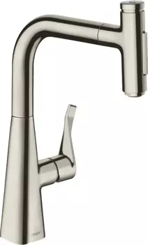 Смеситель Hansgrohe Metris Select M71 73822800 для кухонной мойки, сталь