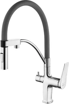 Смеситель Lemark Comfort LM3074C-Gray для кухонной мойки, хром/серый