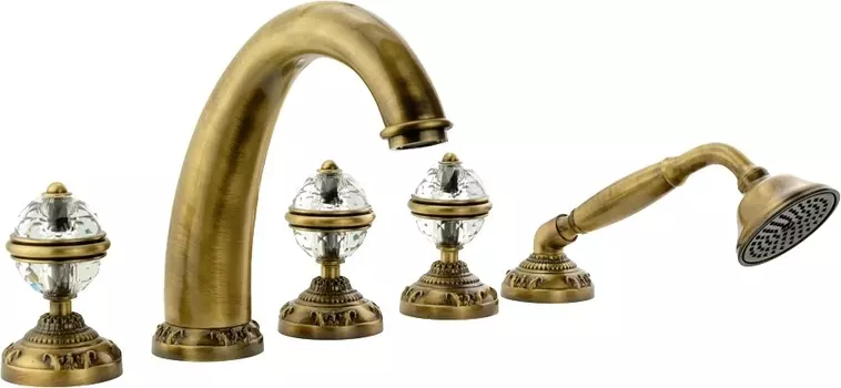 Смеситель Migliore Cristalia 18581 на борт ванны, бронза /18581