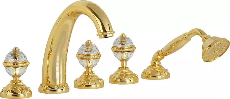 Смеситель Migliore Cristalia 27182 на борт ванны, золото /27182