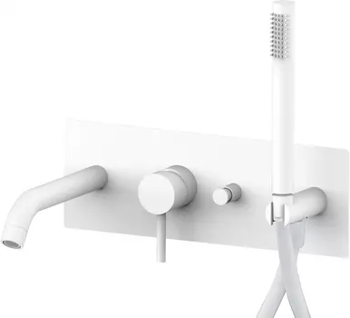 Смеситель Paffoni Light LIG001BO с внутренней частью для ванны с душем, белый