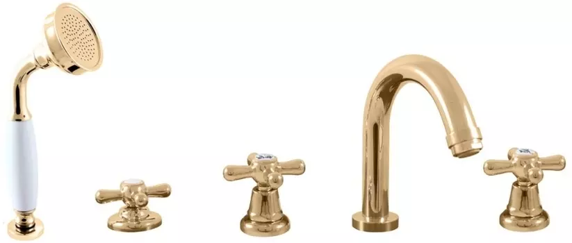 Смеситель Rav Slezak Morava MK162.5PZ на борт ванны, золото
