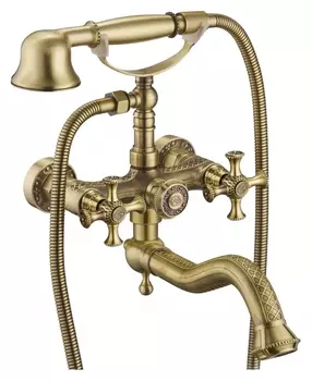 Смеситель Zorg Antic AZR 608 W-3-6 BR для ванны с душем A 7000W-BR