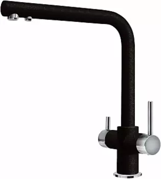 Смеситель Zorg Sanitary ZR 348 YF хром, черный металл, для кухонной мойки ZR 348 YF ХРОМ ЧЕР МЕТАЛ