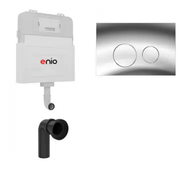 Смывной бачок скрытого монтажа Enio Tecnico с кнопкой Rotondo хром глянцевый OOO