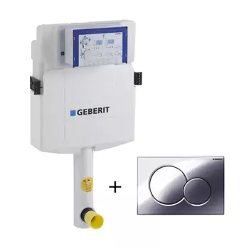 Смывной бачок скрытого монтажа Geberit для унитазов, с кнопкой 109.300.00.5 + 115.770.21.5