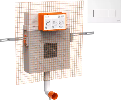 Смывной бачок скрытого монтажа VitrA V12 762-1740-01 + Кнопка смыва VitrA Root Square 740-2300 белая глянцевая 762-1740-01+