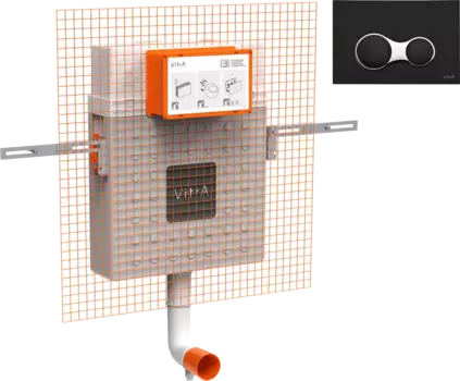 Смывной бачок скрытого монтажа VitrA V12 762-1740-01 + Кнопка смыва VitrA 740-0411 черный 762-1740-01+740-0411