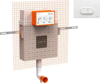 Смывной бачок скрытого монтажа VitrA V12 762-1740-01 + Кнопка смыва VitrA Loop 740-0500 белый глянец 762-1740-01+740-0500