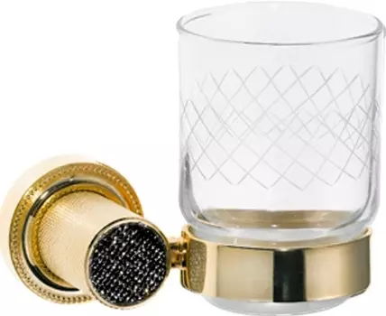 Стакан Boheme Royal Cristal Black Gold 10924-G-B настенный, золото