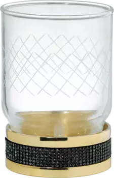 Стакан Boheme Royal Cristal Black Gold настольный 10931-G-B