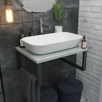 Столешница с раковиной 1MarKa Grunge Loft 60 бетон светлый