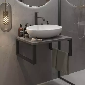 Столешница с раковиной 1MarKa Grunge Loft 60 бетон темно-серый