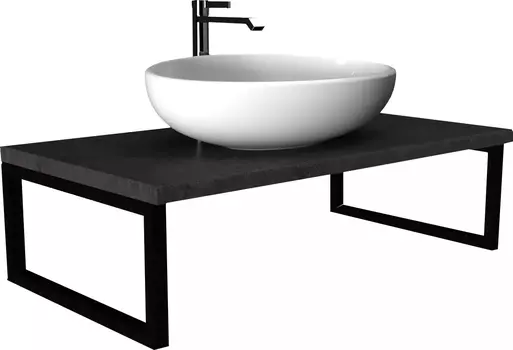 Столешница с раковиной 1MarKa Grunge Loft 90 бетон темно-серый