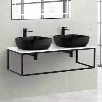 Столешница с раковиной BelBagno Etna Kraft 120 столешница EK-120-2-BL, черная раковина