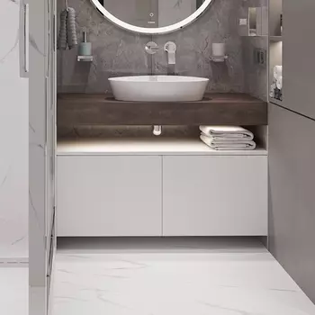 Столешница с раковиной Duravit Cape Cod 50, дуб карпентер, 100, без отверстий + 2 тумбы 50