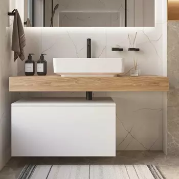 Столешница с раковиной Geberit 120 без отверстий, дуб французский, с раковиной Variform 55