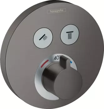 Термостат Hansgrohe ShowerSelect S 15743340 для душа, шлифованный черный хром