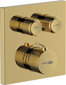 Термостатический смеситель Wasserkraft Sauer 7148 Thermo С ВНУТРЕННЕЙ ЧАСТЬЮ, для душа, глянцевое золото PVD