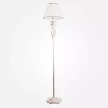 Торшер Eurosvet Amelia 10073/1 белый с золотом/прозрачный хрусталь Strotskis