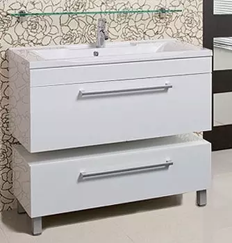 Тумба для комплекта Акватон Мадрид 100 белая с ящиком 1A126901MA010