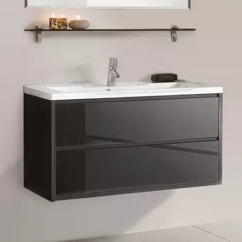 Тумба для комплекта Акватон Римини New 100 черный глянец 1A234601RN950