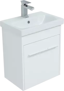 Тумба для комплекта Aquanet Августа Moduo Slim 50 белая, ручка хром 274015