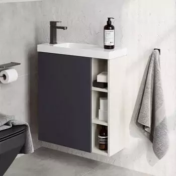 Тумба для комплекта Aqwella Alba 60 L, подвесная, светлый камень ALB0106LLS