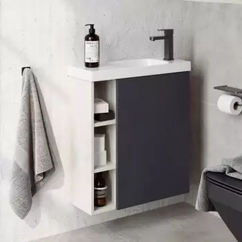 Тумба для комплекта Aqwella Alba 60 R, подвесная, светлый камень ALB0106RLS