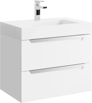 Тумба для комплекта Aqwella Cube 70 белая матовая CUB0107W