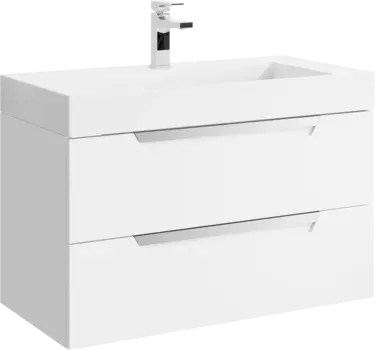 Тумба для комплекта Aqwella Cube 90 белая матовая CUB0109W