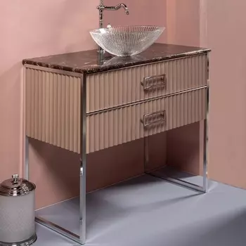 Тумба для комплекта Armadi Art Monaco 100 со столешницей, капучино, хром 867-100-CPCR