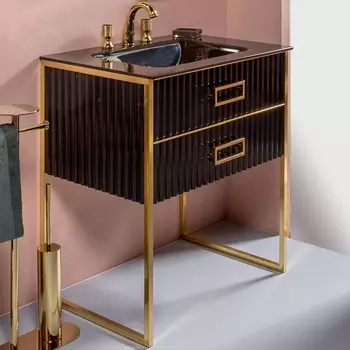 Тумба для комплекта Armadi Art Monaco 80 черная, золото 866-080-BG