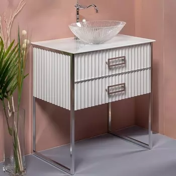 Тумба для комплекта Armadi Art Monaco 80 со столешницей белая, хром 867-080-WCR