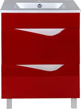 Тумба для комплекта Bellezza Эйфория 60 красная для раковины Квадро 4639109660035