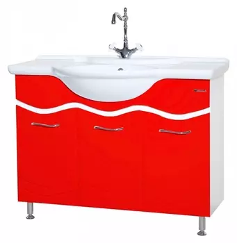 Тумба для комплекта Bellezza Мари 105 белая/красная 4632918400243