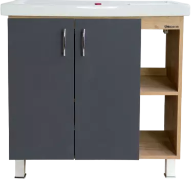 Тумба для комплекта Bellezza Рона 80 натуральный дуб, серая 4634113030515