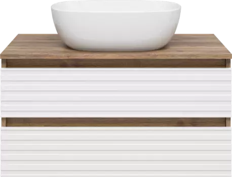 Тумба для комплекта Brevita Dakota 80 подвесная, дуб галифакс олово, белый DAK-09080-19/01-2Я
