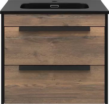 Тумба для комплекта Brevita Monsour 60 подвесная, дуб галифакс олово, черный кварц MON-09060-0102Я