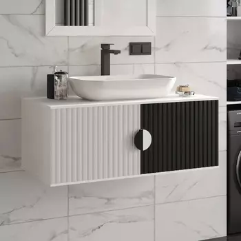 Тумба для комплекта Brevita Richard 105 черно-белая RICH-06105-24-01