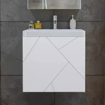 Тумба для комплекта Бриклаер Кристалл 50 белая матовая 4627125415937