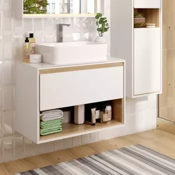Тумба для комплекта Cersanit Louna 80 со столешницей SP-SZ-LOU80-BL/Wh