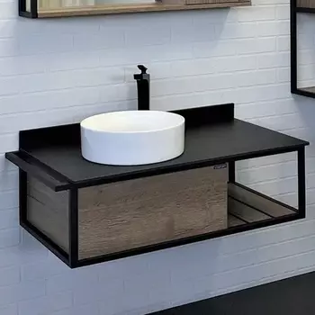 Тумба для комплекта Comforty Лиссабон 90 L, подвесная, бую темный 00-00006284