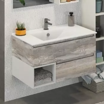 Тумба для комплекта Comforty Турин 90 подвесная, дуб бежевый 00004136398